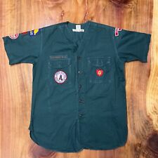 Vintage Boy Scouts Shirt Men's Explorers Cub Scouts Button Front  V Neck F3-17 picture