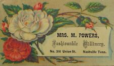 1870's-80's Mrs. M. Powers Fashionable Millinery Colorful Flowers P44 picture
