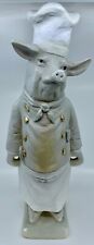Vintage Large Chef Pig Statue Figurine French Pastry Butcher Shop Restaurant 24” picture