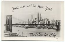 NYC Just Arrived Manhattan Skyline RPPC Postcard New York City picture