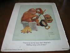 Original 1936 Art Print - LAWSON WOOD MONKEYS Monkey PLAY VIOLIN MUSIC Musician picture