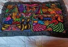 Rare Original Peruvian Handcrafted  Wool Embroidered Textile 38x26