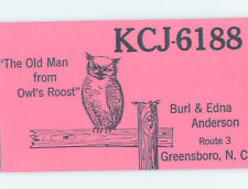 Pre-1980 RADIO CARD - CB HAM OR QSL Greensboro North Carolina NC AH1262 picture