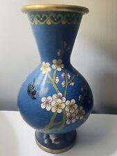 Vintage Chinese Cloisonné Vase Enamel on Metal 6