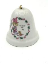 1996 PRECIOUS MOMENTS Keepsake Christmas Bell ~ 'TIDINGS OF JOY' picture