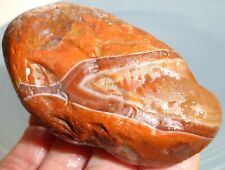 3.85 oz. Lake Superior Agate, Orange & Bold White, 2 Faces, Tightly Banded Gem picture