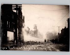 c1909 Fire On Middle Avenue Ave Elyria Ohio OH RPPC Real Photo Postcard picture