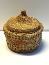 Antique Hand Woven Basket; Large with Lid; Early 1900s; Lot 21 picture