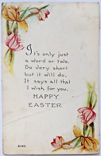 Vintage Antique Easter Postcard Floral Design Owen Card Pub. Co. Early 1900s picture