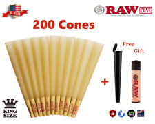 Authentic RAW Classic King Size Pre-Rolled Cones 200 Pack & Free Clipper Lighter picture