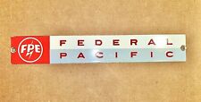 Vintage Federal Pacific Electric Old Porcelain Advertising Sign FPE 12”x 2” picture