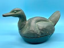 Antique Cast Iron Green Duck Trinket Box w/ Lid Made In Japan – Very Nice picture