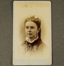CDV 1800's Portrait of WOman with Flower in Hair Skowhegan, Maine by C. A. Paul picture