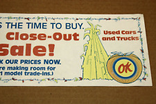 UNUSED dated 1981 CHEVROLET OK USED CARS & TRUCKS Old 9x4 Large Post Card Sign picture