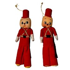 Vintage Christmas Ornaments Felt Toy Soldiers Nutcrackers 6.5