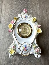 Vintage Dresden West Germany Handmade Windup Porcelain Mantle Desk Clock picture