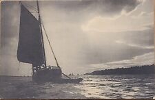 Marine Views Series A Rotograph 1903 Sailing Ship Sunset Antique German Postcard picture