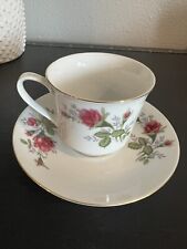 Vintage Cup Saucer Set Fine China with Red Roses Gold Trim - Made In China picture