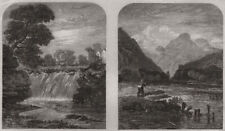 Salmon leap on the River Allan; angling on the Echaig, nr Kilmun. Scotland 1862 picture