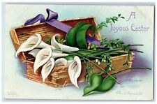 c1910's Joyous Easter Flowers In Box Ellen Clapsaddle Embossed Antique Postcard picture