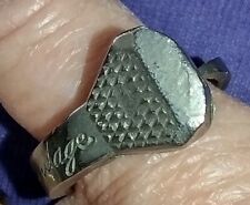 Henry Ford Museum Greenfield Village circa 1968 handmade Engraved Nail Ring 6.5 picture