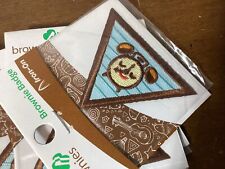 Brownie Girl Scouts Badge Patch Iron On Lot Of 7 NEW - My Great Day- Plus 1 Free picture