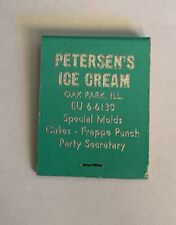 Vintage Matchbook Petersen’s Ice Cream Oak Park Illinois Unstruck Complete picture
