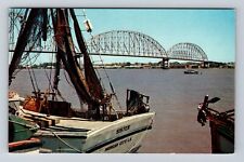 Morgan City LA-Louisiana, The Atchafalaya River, Antique, Vintage Postcard picture