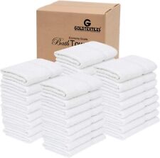 White Bath Towels Economy Pack of 6,12,60,48,120 Cotton Blend  24x48 Towel set picture