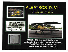 Albatros D. Va - Genuine Piece of the Original Fabric on a Beautiful Certificate picture