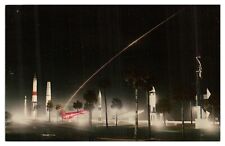 Vtg Patrick Air Force Base Florida Postcard Missile Streaking from Launch Pad picture