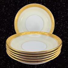 Bavarian Hutschenreuther Selb Porcelain Dish Bowl Encrusted Gold Germany Set 6 picture
