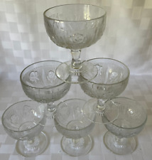 Set of 6 ~ Vintage IRIS CLEAR Jeannette Glass CHAMPAGNE TALL SHERBET Depression picture