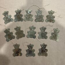 LOT 13 Vintage 1980s Little Shiny Metal Teddy Bear Flat Christmas Tree Ornament picture