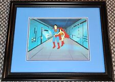 SUPERFRIENDS PRODUCTION ANIMATION CEL OF SUPERMAN AND WONDER WOMAN FRAMED ON OBG picture