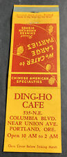 Ding Ho Chinese Restaurant Matchbook Cover Portland Oregon picture