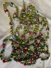 Vintage Christmas Mercury Glass Garland Beads Ornaments Hand Blown Over 170” picture