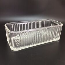 Vintage Federal Glass Refrigerator Dish Fridgie Ribbed Bottom 8 1/2” X 4” ￼ 003 picture