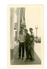 Boys posing on street Alma Nebraska  . Vintage snapshot found  photo picture