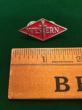 WESTERN CUTLERY COMPANY COLLECTIBLE KNIVES & BLADES RED LOGO ENAMEL PIN picture