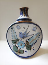 Vintage Ken Edwards Tonala Mexican Pottery Vase Birds and Butterflies 13 inches picture