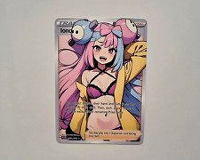 Iono - Custom Pokemon Anime Waifu Full Art Goddess Story Trading Card picture
