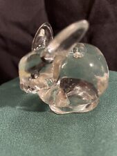 Vintage Biedermann Clear Glass Rabbit Bunny Small Taper Candle Holder 2