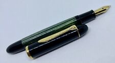 PELIKAN Green Striated 140 Fountain Pen - 14k F Fine Nib- Germany- SERVICED picture