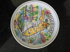 Florida Souvenir Plate Gold Rimmed Vintage State Outline American Gifts picture