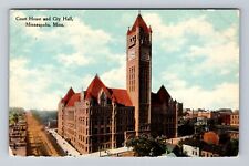Minneapolis MN-Minnesota, Court House And City Hall, Advertise Vintage Postcard picture