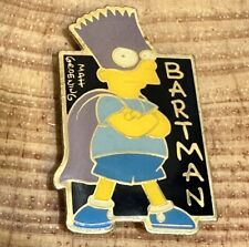 Vintage 1990 Bartman Enamel Magnet The Simpsons 90s Bart Cartoon Pins picture