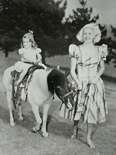 (Aq) 8X10 Photograph Beautiful Lana Turner With Daughter Pony Ride Riding Horse picture
