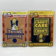 The Simpsons Tin Cubicle Sign Lot of 2  Homer NEW picture