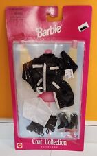 Vtg Barbie Coat Collection Fashions 68650 Black Jacket Silver accents matching picture